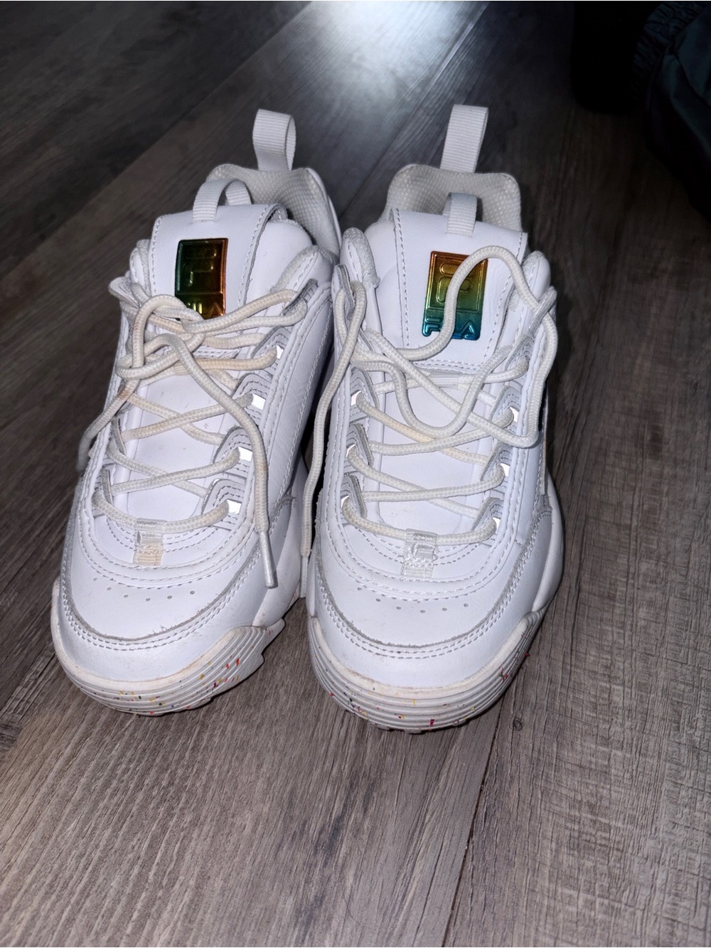 FILA Women's Disruptor II Casual Athletic Sneakers SIZE 4 rainbow colorful